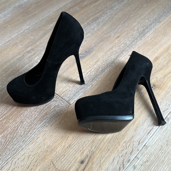 EUC YSL platform heels- black suede- size 38 - Picture 6 of 17